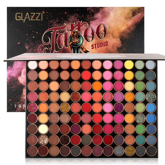 torbers Eyeshadow Palette 108 Color Highly Pigmented Matte Shimmer Metallic Professional Eyeshadow Makeup Palette Long Lasting Blendable Waterproof Eye Shadow Cosmetics Kit
