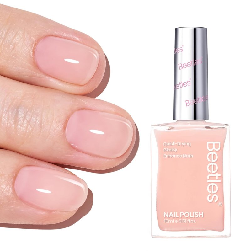 Nude Nail Polish | Pink Jelly Nail Concealer & Quick-Dry Natural Strengthener for Thin Nails - 0.51 FL OZ