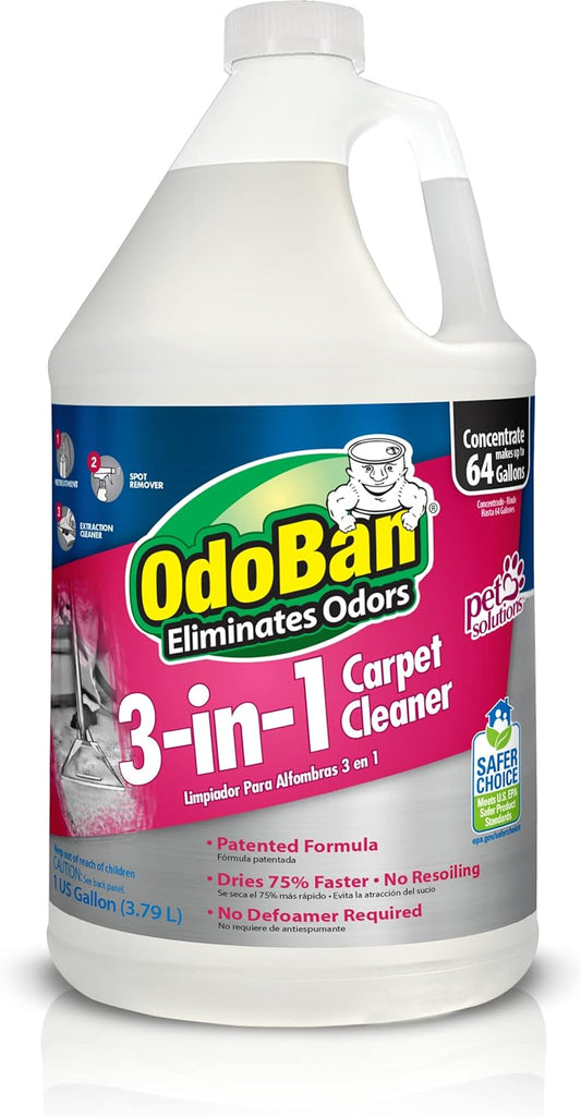 OdoBan Carpet Cleaner - Powerful 3-in-1 Formula for Deep Cleaning | 128 Fl Oz