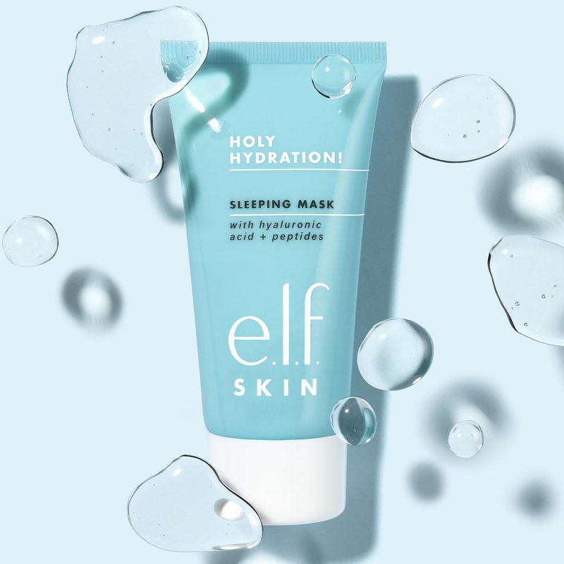 e.l.f. SKIN Holy Hydration! Sleeping Mask, Moisturizing & Plumping Dual-Use Sleep Or Rinse-Off Face Mask, Soothes Skin With A Creamy Formula