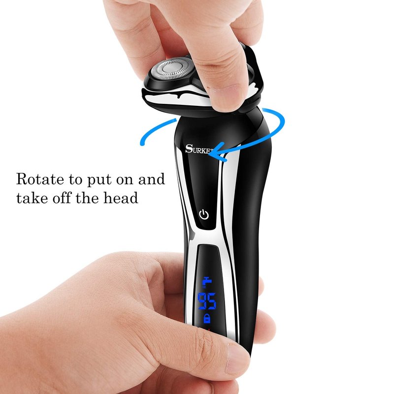SURKER Electric Shaver - Cordless 3-in-1 Beard Trimmer & Nose Hair Groomer | Waterproof USB Rechargeable