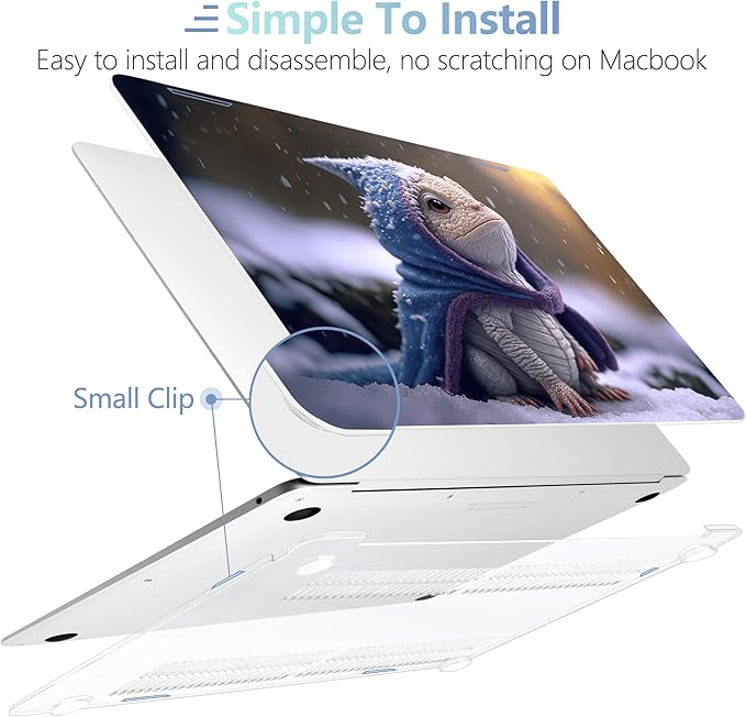 MEEgoodo for MacBook Air 13 inch Case 2021 2020 2019 2018 Released A2337 M1 A2179 A1932 with Touch ID, Plastic Hard Shell & Keyboard Cover Compatible 13.3, Cute Dragon Cub (A2337/A2179/A1932)