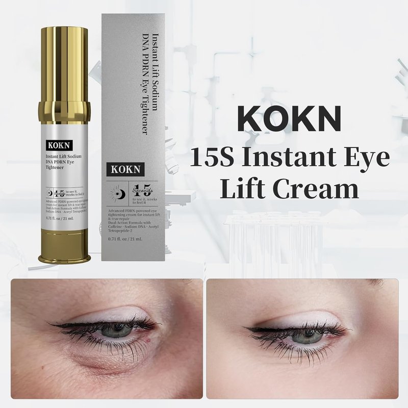 KOKN Instant Firmx Eye & Face Cream - Temporary Eye Tightener for Wrinkles, Puffiness & Bags | 0.71 Fl Oz