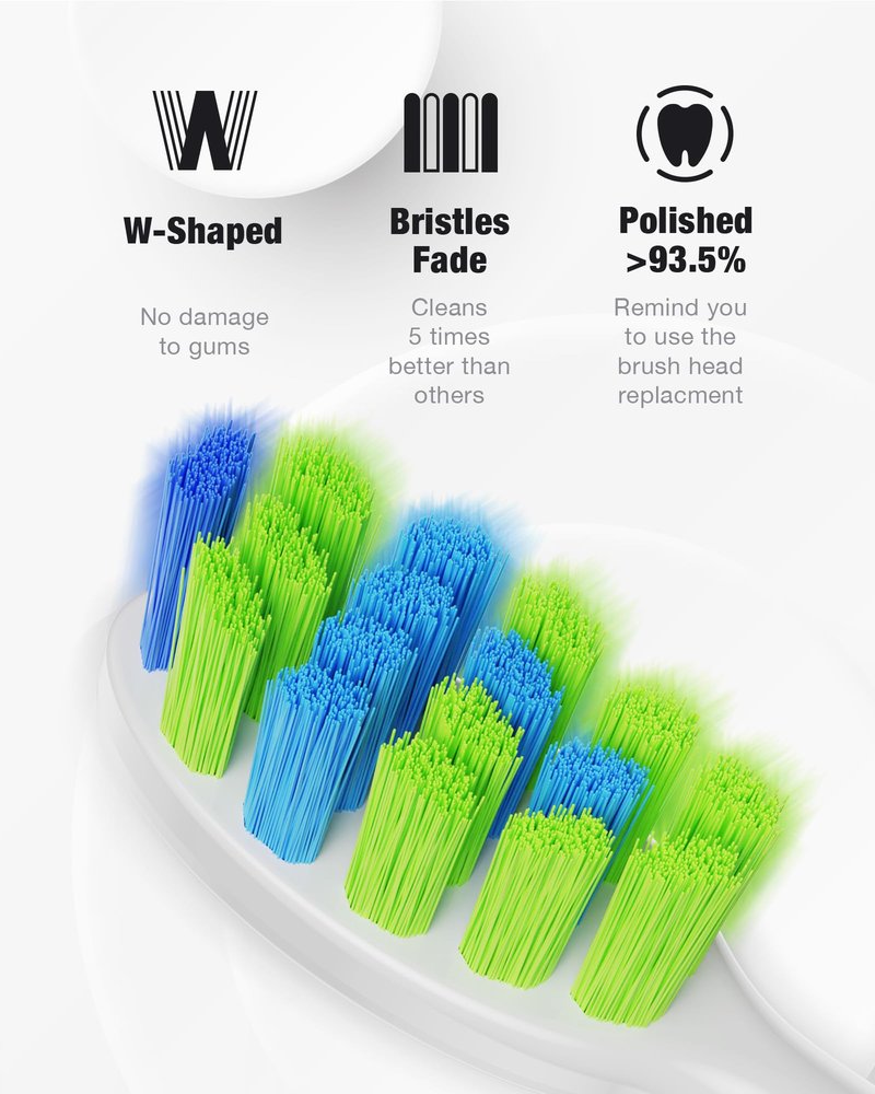 7AM2M Sonic Electric Toothbrush with 6 Brush Heads for Adults&Kids, One Charge for 120 Days, Wireless Fast Charge, 5 Modes, 40000VPM Powered Toothbrush, 2 Minutes Built in Smart Timer -Purple