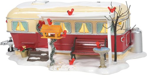 Department 56 Snow Village | Christmas Court Mobile Home Lit Building - 4.3 Inch, Multicolor