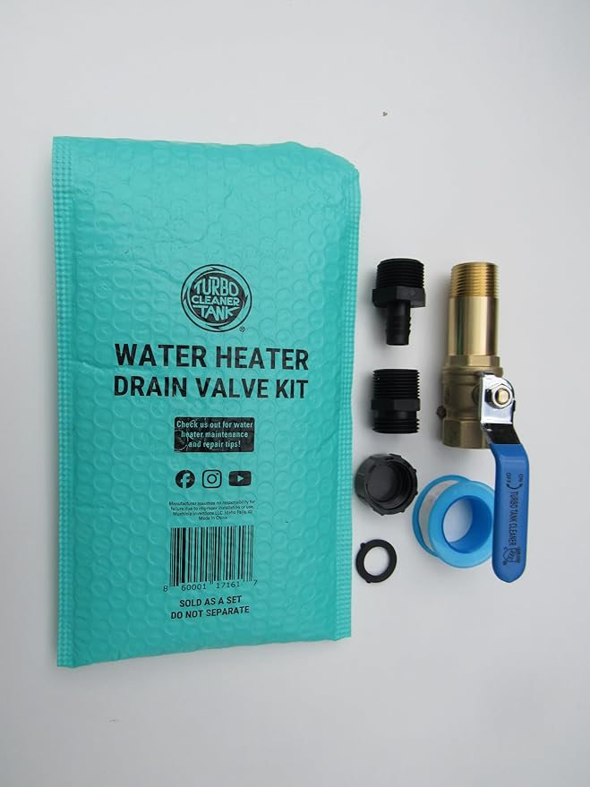 Full-Port Water Heater Drain Valve Kit, Â¾â³ NPT Shank â Fast Flush Upgrade, Compatible with Turbo Tank Cleaner Water Heater Cleaning Tool