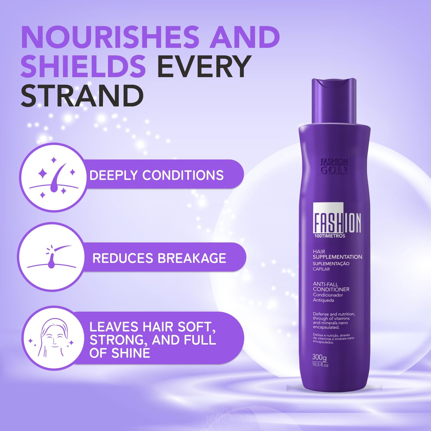 FASHION GOLD Anti-thinning CONDITIONER 300ml / 100Tímetros