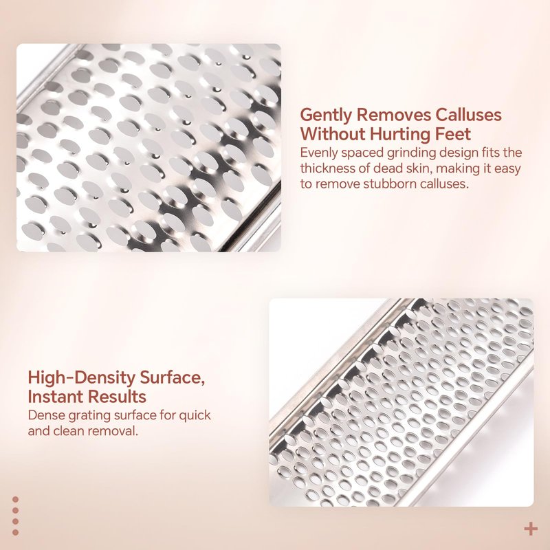 KAZIPOP Colossal Foot File Foot Rasp Pedicure Scrubber Tool Stainless Steel Feet Scraper Detachable Foot Grater for Dead Skin Callus Remover