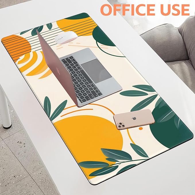 NIYLYNSYN Mouse Pad Large Abstract Shapes and Lines Non-Slip Game Desk Mat with Stitched Edge Laptop Keyboard Desk Pad for Work Home Gaming (35.4 x 15.7 Inches)