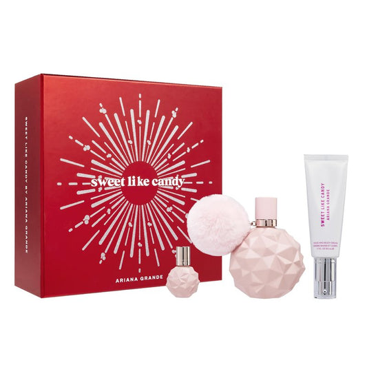 Sweet Like Candy by Ariana Grande Limited Edition Holiday Set – Includes Eau de Parfum, Hand and Body Cream, and Deluxe Mini Parfum