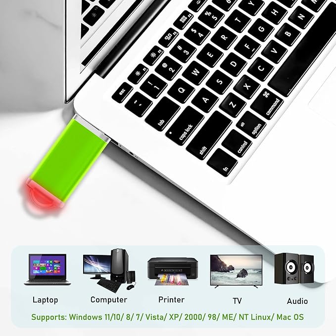 2GB USB Flash Drive 20 Pack Nicepicten Bulk USB Thumb Drives Jump Zip Drive USB 2.0 Memory Stick Flash Drive 2GB with 20PCS Lanyard Label - Green