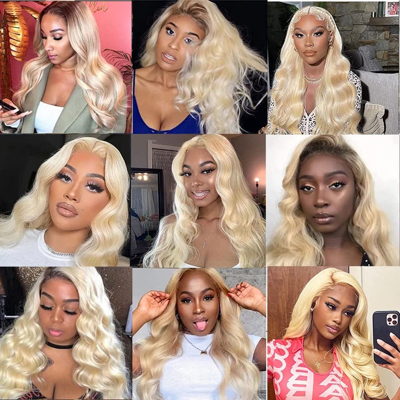 KAFEIER 613 Blonde 5x5 Hd Lace Closure Brazilian Virgin Human Hair Body Wave Invisible Transparent Lace Pre plucked with baby hair Natural Hairline Free part 150 density 14 Inch