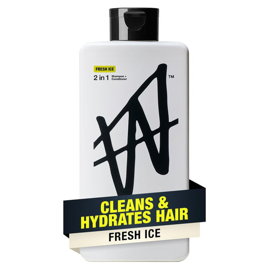 W by Jake Paul Men’s 2-in-1 Shampoo and Conditioner, Full Looking Hair, Deep Clean & Hydrating, Fresh Ice Scent, 16 fl oz