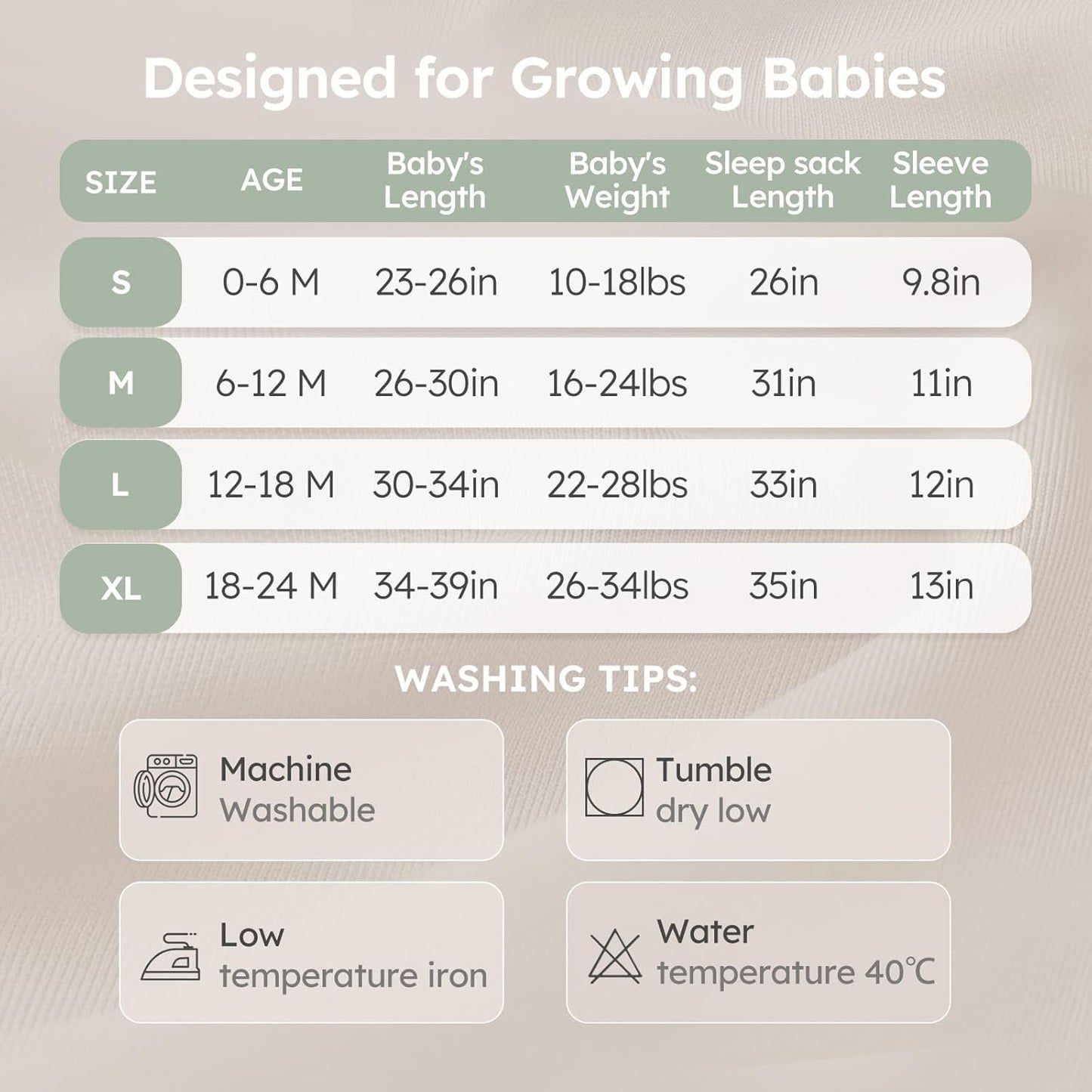Yoofoss Baby Sleep Sack - Organic Cotton Wearable Blanket for Newborns | 0-6 Months, 1.0 Tog, Long Sleeve