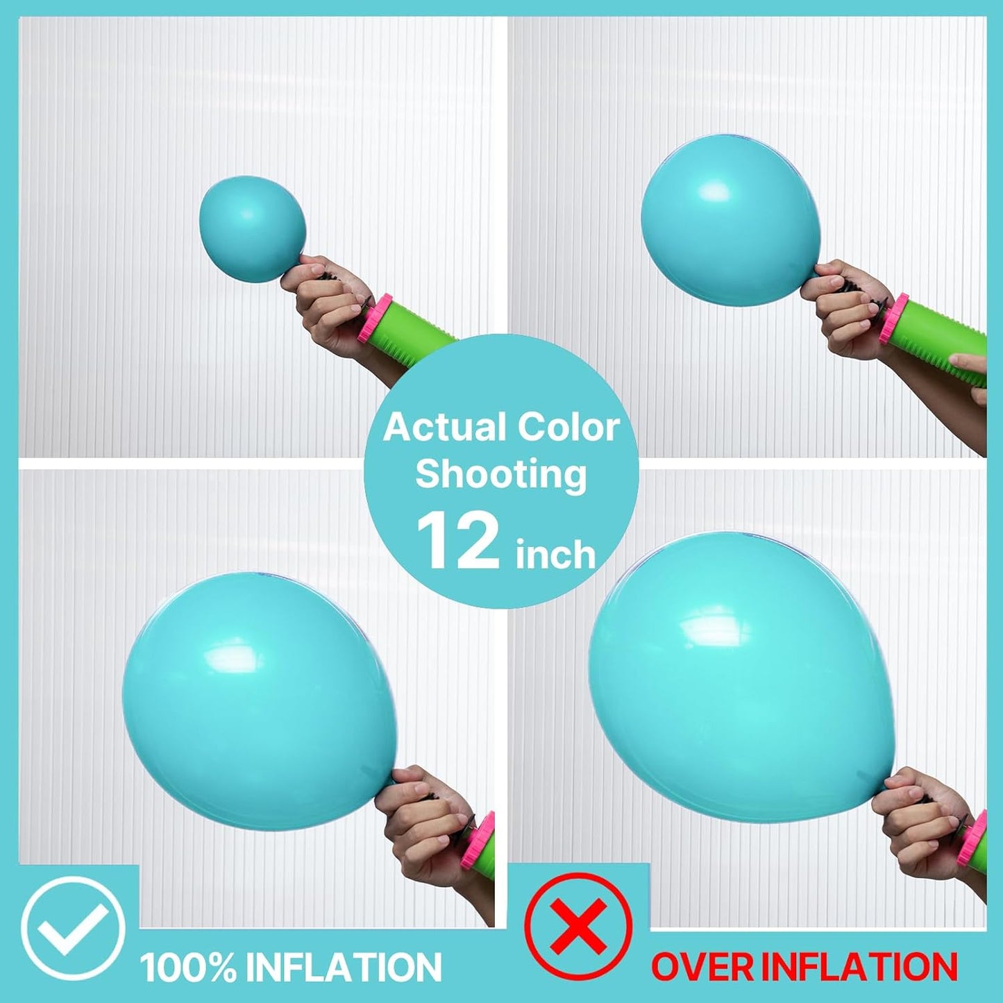 PartyWoo Teal Balloon Arch Kit - 140pcs in 5, 10, 12 Inch Sizes for Baby Showers, Graduations & More