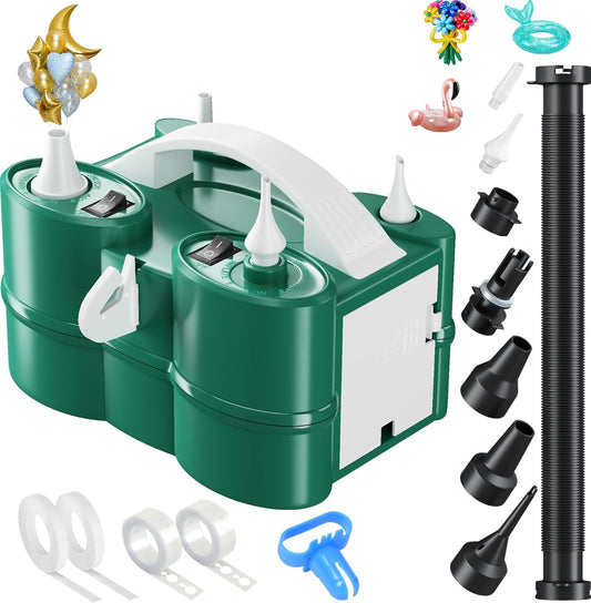 Skiennix 3-in-1 Electric Balloon Pump - Portable Dual Nozzle Inflator for Latex & Foil Balloons | 110V AC