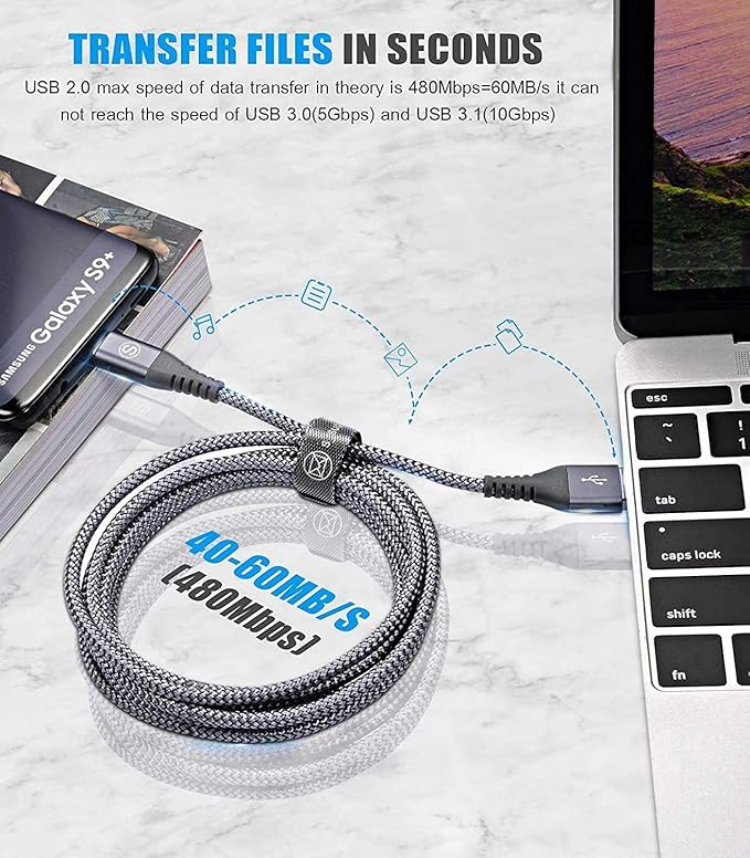 sweguard USB Type C Charger Cable [3Pack,6.6ft+6.6ft+3.3ft] iPhone 17 Charger Nylon Braided Cord for iPhone 17 16 15 Pro Max Samsung Galaxy S26 S25 S24 S23 S22 S21 S20 Note 20 10 A53 A54 Pixel LG Moto