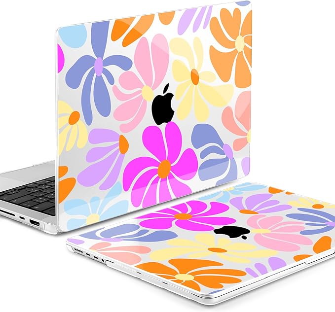 DONGKE Compatible with MacBook Pro 16 Inch Case (2026-2021 Release, M5 M4 M3 M2 M1 Pro/Max Chip), Plastic Hard Shell Cover with Keyboard Cover & Screen Protector for MacBook Pro 16", Power Florals