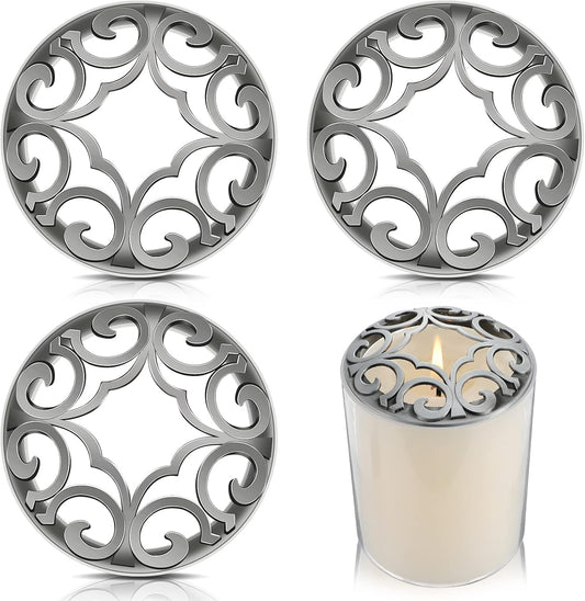 Shellwei Candle Toppers - 4 Pcs Silver Jar Lids for Even Burning | Perfect Gift for Women