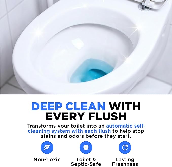 Happy Toilet Cleaner Deuce - Compatible with Kohler Toilets & Canister Flushing Systems - Automatic Toilet Bowl Cleaner Toilet Tablet Holder Toilet Cleaning System for Auto Filter Self Cleaning Flush