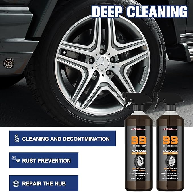 2025 Upgraded Bronze Bomber Wheel Cleaner, Tire Cleaner,- Safe on Chrome and All Wheel Finishes - Brake Dust, Dirt, Browning, Grease, and Grime Remover (US Stock) (2)