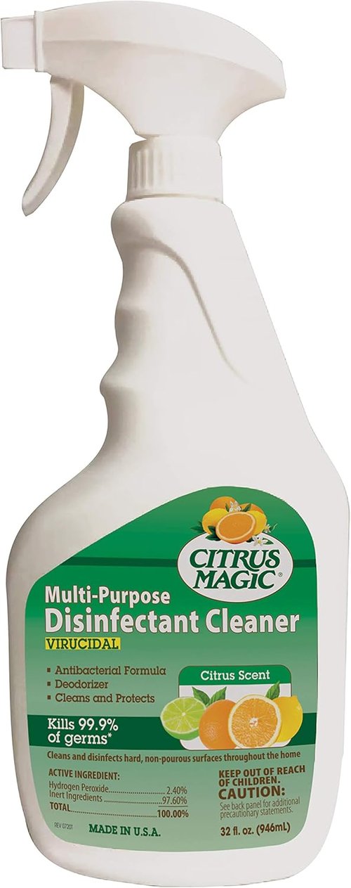 Citrus Magic Multi-Purpose Disinfectant Cleaner - Citrus Scent, 32 Fl Oz | Effective & Eco-Friendly