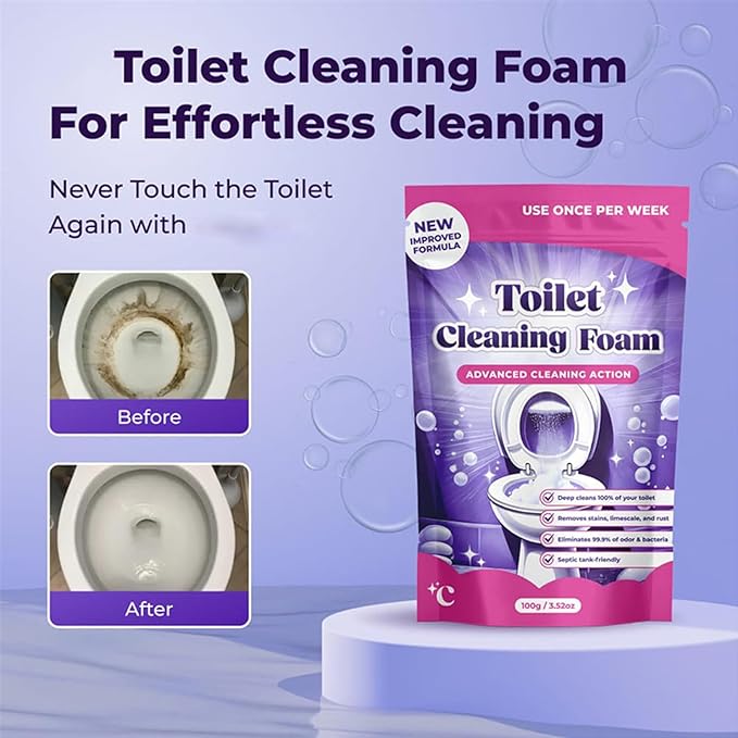 Upgrade Toilet Bowl Cleaner, for Sparkling Clean, Touch Free Foaming Cleaning Powder (4pcs)