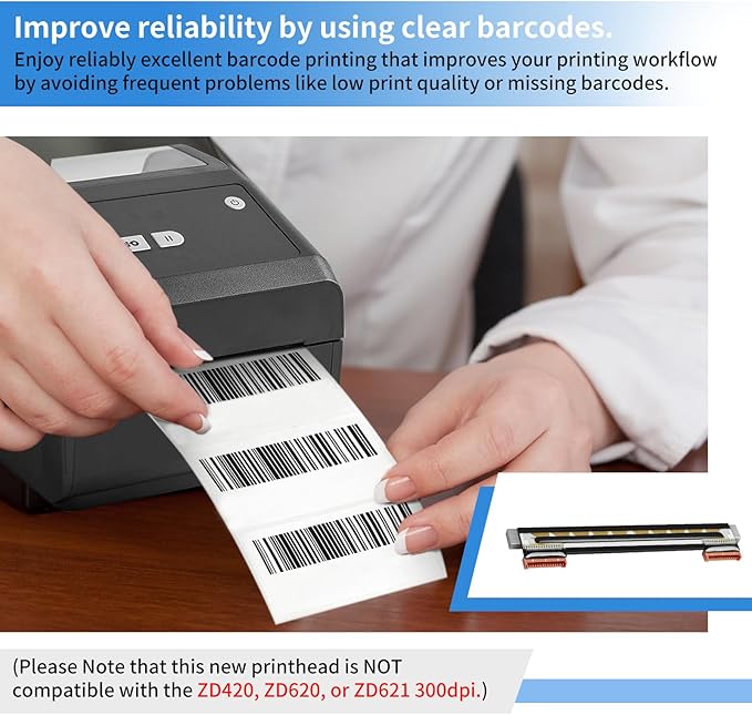 P1080383-226 Printhead Replacement [New Version 2026] for Zebra ZD420 ZD620 Print Head Thermal Desktop Printer Printhead Kit ZD420 Print Head 203dpi P1080383-415 (Not for 300dpi)