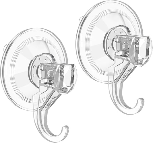 VIS'V Wreath Hanger - Heavy Duty Suction Cup Hooks | 22 LB Capacity, Clear, 2 Pack