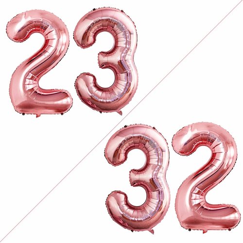 GOER Jumbo 42-Inch Number 23 Balloons - Rose Gold Foil Helium Decorations for 23rd Birthday Party