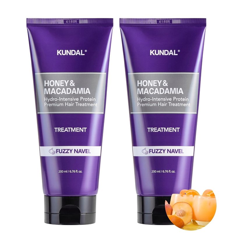 Honey & Macadamia Hair Treatment Conditioner - Frizz Control, Softness Restoring | 2-Pack, Fuzzy Navel, 6.76 Fl Oz