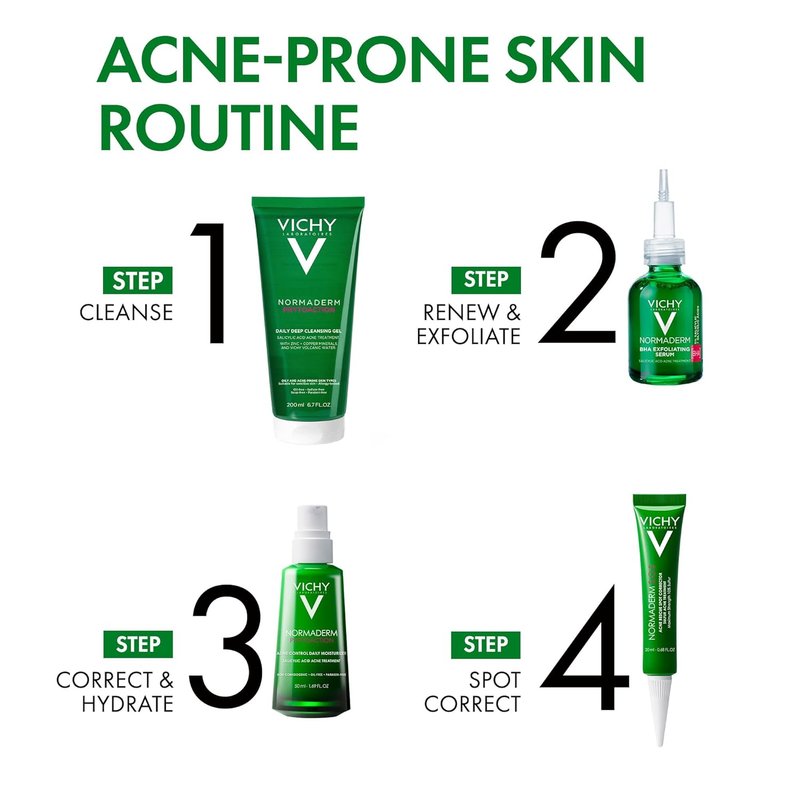 Vichy Normaderm BHA Exfoliating Serum - Salicylic Acid Acne Treatment with 4% Glycolic Acid | 1.01 Fl. Oz