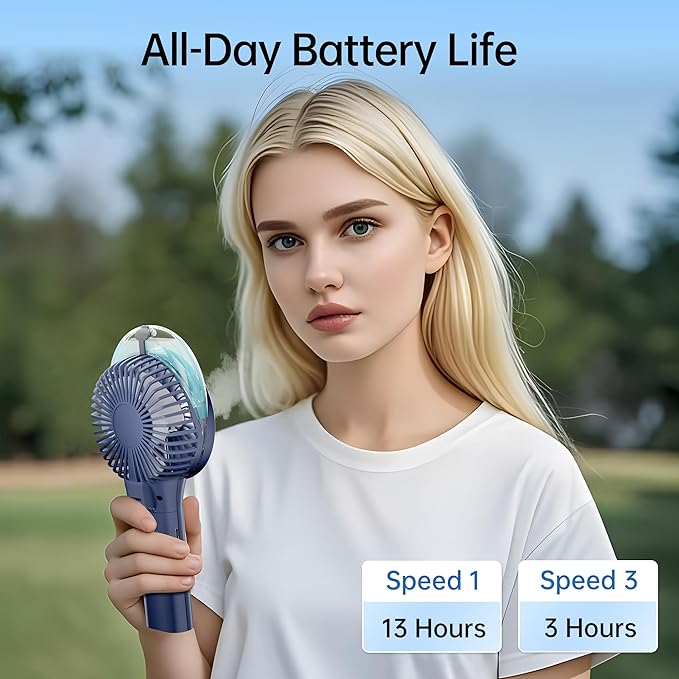 PANERGY Handheld Misting Fan with Mister, Mothers Day Gifts for Mom, Birthday Gifts for Girls Women Men, Mini Portable Cooling Fan Rechargeable, Essentials for Travel Beach Vacation Cruise 2026 New