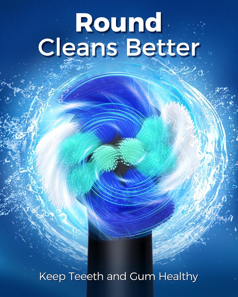 TEETHEORY Rotating Electric Toothbrush for Adults with 8 Brush Heads (2 Types), 4 Modes Deep Clean Electric Toothbrush with Rechargeable Power and 2 Min Smart Timer Grayish