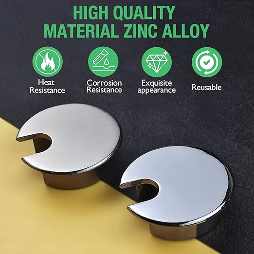 EASYEAH 2 Pcs Desk Grommet 1-3/8" / 35 mm, Desk Cord Hole Cover, Cable Grommet Metal Zinc Alloy Materilal, Desk Hole Grommet for Home & Office Pc, Detachable Cable Cord Organizer-Copper Red