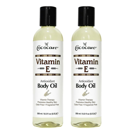 Cococare Vitamin E Body Oil, 8.5 fl oz - Antioxidant Vitamin E Moisturizer for Daily Use on Body, Elbows, Knees, and Other Dry Skin Areas - Softening Formula for All Skin Types - 2 Pack