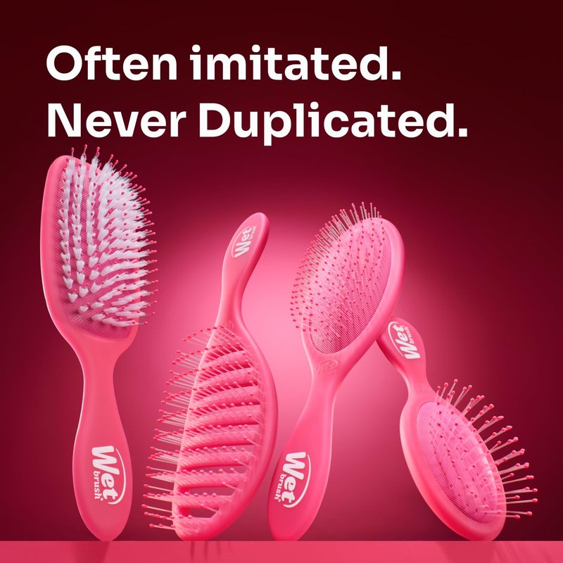 Detangling Brush - Mini Wet & Dry Hair Brush for Tangle-Free Styling | Soft Flexible Bristles for All Hair Types - Black