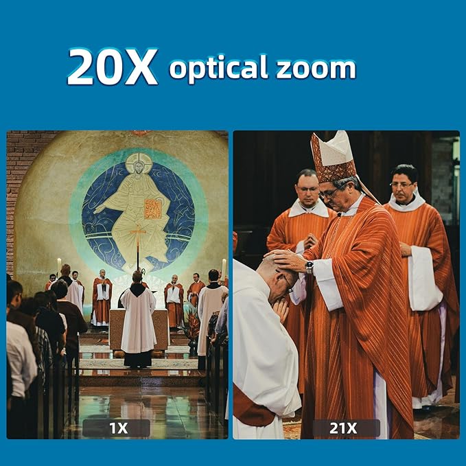 SZOOMSY 4K NDI Camera with AI Auto Tracking 21X Optical Zoom HDMI/SDI/USB 3.0/PoE/IP PTZ Camera 4K for Church Worship, Live Events, Video Conferencing (OBS, vMix, Zoom, Teams)