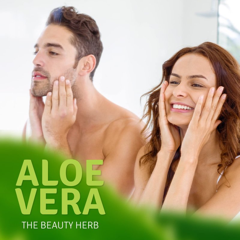 Aloe Life – Skin Gel & Herbs Ultimate Skin Treatment, 99% Certified Organic Whole Leaf Aloe Vera, Vitamins C, A, & E, Head-to-Toe Skin Care Support for the Whole Family, Fragrance-Free (8 oz)