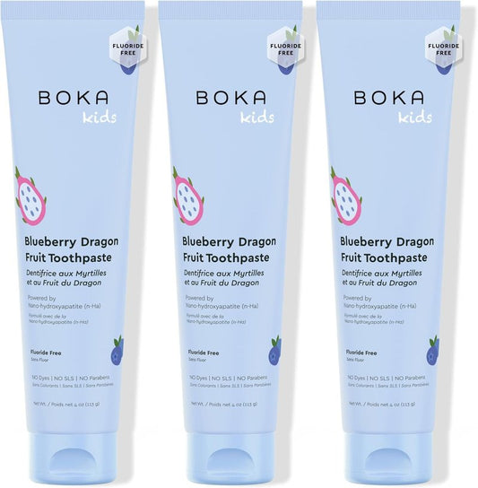 Fluoride Free Nano Hydroxyapatite Toothpaste - Blueberry Dragon Fruit Flavor | 4 oz, 3-Pack