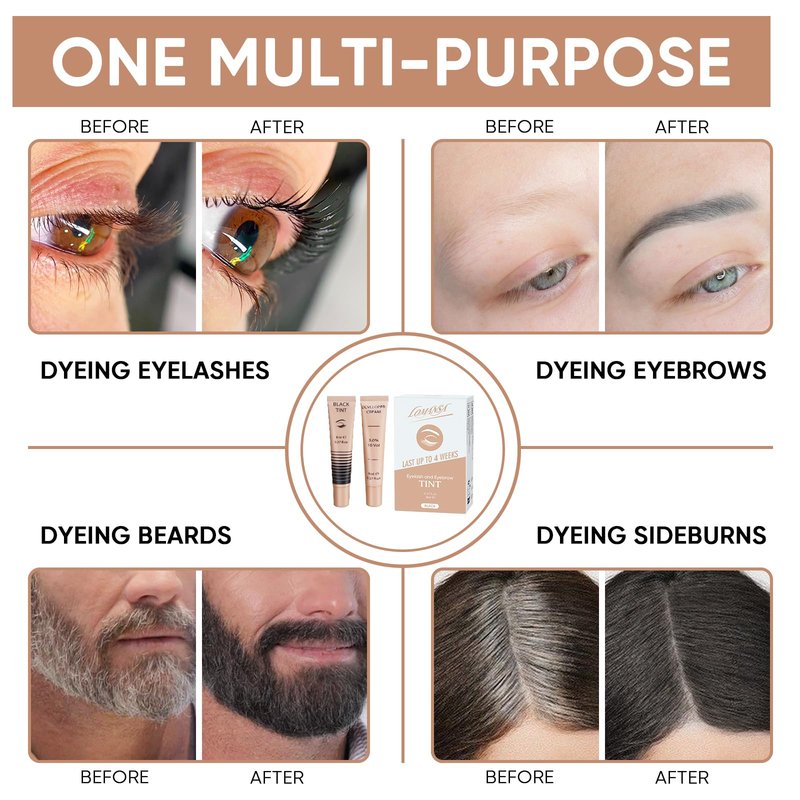 Lomansa Lash Color Kit Instant Black Eyelash Color 8ml Easy to Use with Natural Results for Beginner Salon Beauty