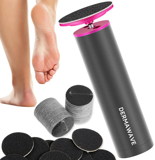 DERMAWAVE FSA&HSA Electric Callus Remover for Feet with 60 Sandpaper Discs, Adjustable Speed Professional Foot File Electric Heel Grinder Sander Pedicure Tool for Dead Skin