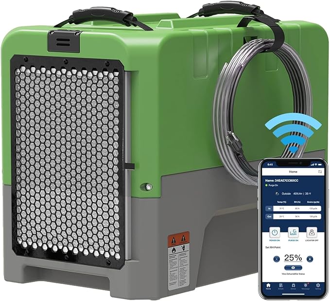 ALORAIR Smart WiFi LGR Commercial Dehumidifier 180 PPD (Saturation) with Hose, Industrial Dehumidifier with Pump, 6 Years Limited Warranty, cETL Listed, 85 PPD at AHAM, Flood Repair, Green