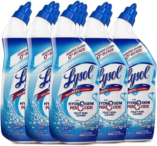 Lysol Toilet Bowl Cleaner - Ocean Fresh Scent | 24 oz. Bottle | 9-Pack for Ultimate Freshness