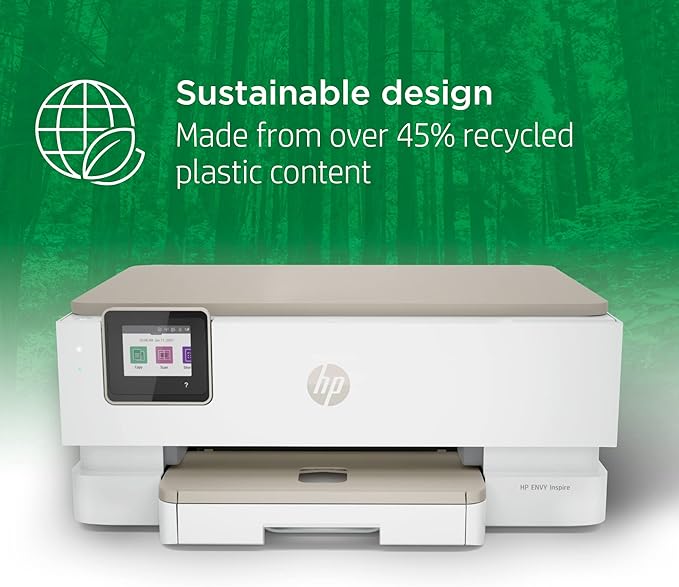 HP Envy Inspire 7255e Wireless Color Inkjet Printer, Print, scan, copy, Easy setup, Mobile printing, Best-for-home, 3 month Instant Ink trial included, AI-enabled (1W2Y9A)