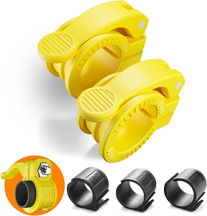 ZY-HUAN Narrow Barbell Clips 2.5cm Width for Olympic Bars, 0.9-1.18inch Adjustable Weight Clamps, Quick Release Locking Collars for Weightlifting