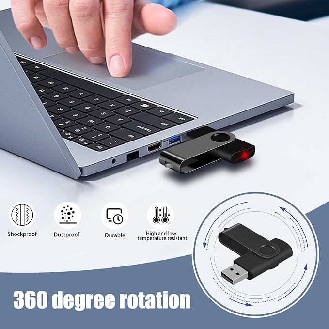EASTBULL 2GB USB Flash Drive Bulk Thumb Drives 10 Pack with Lanyards USB 2.0 Memory Sticks Zip Drive Pen Drive for Storage and Backup Black 10PCS 2GB
