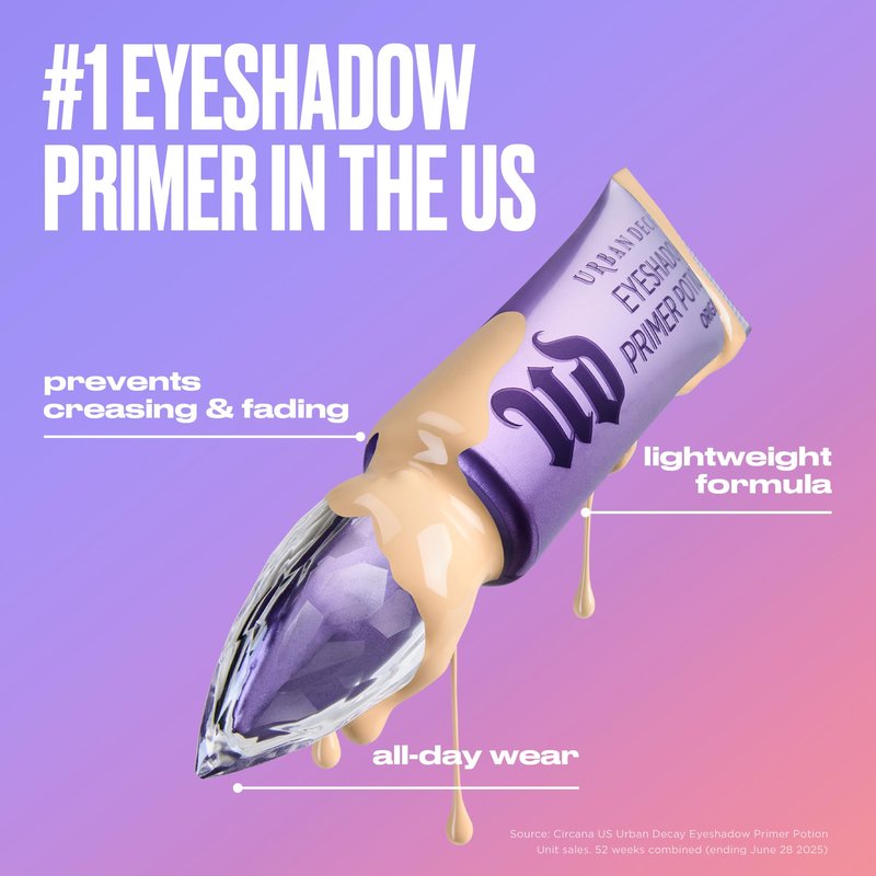 Urban Decay Anti-Aging Eyeshadow Primer Potion Travel Mini - Nude Eye Primer for Crease-Resistant & Long-Lasting Makeup, Improves Look of Fine Lines & Texture, Smooths & Preps Eyelid Base - 0.16 fl oz