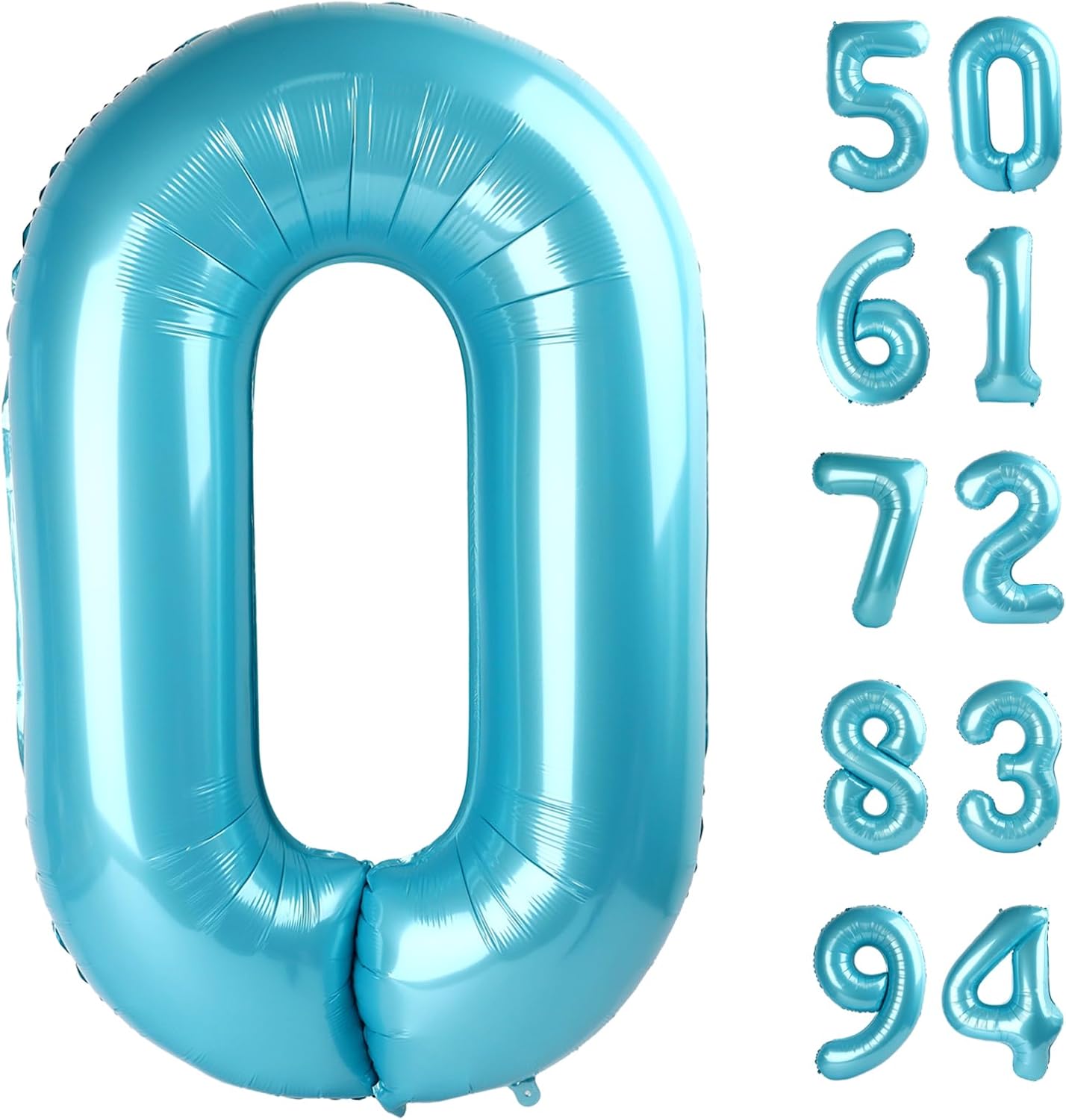 Pearlescent Blue 40-Inch Number Balloon - 0 Balloon for Birthday Decorations | Perfect for All Ages