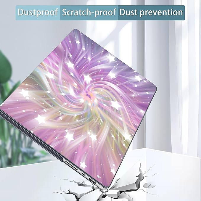 Tuiklol for MacBook Pro 14 Inch Case 2026 2025 2024 2023 2022 2021 Release M5/M4/M3/M2/M1 A2442 Pro/Max,Hard Shell Case with Screen Protector for Touch ID, Bright Abstract